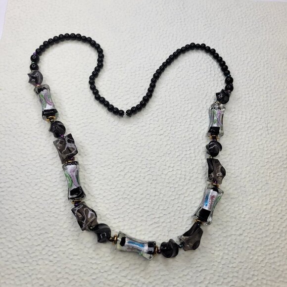 BLACK Bead Necklace Casual Boho Summer Fashion Trendy Necklace - Picture 2 of 6